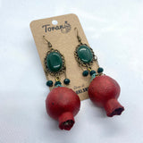 Real Pomegranate Earings ||