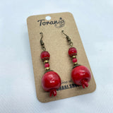 Pomegranate Earings with Beads ll