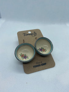 Floral Ceramic Bowl earrings