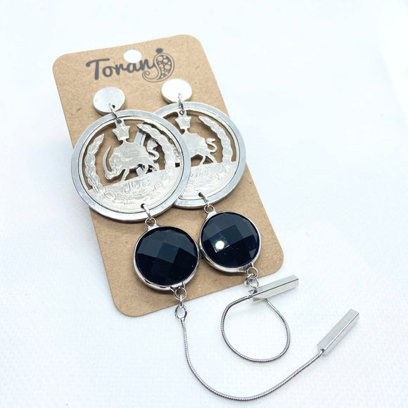 10 Rial Coin Cut Out Earrings