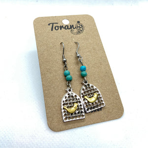Bird and Cage Earring