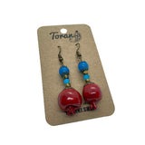 Pomegranate Earings with Beads ll